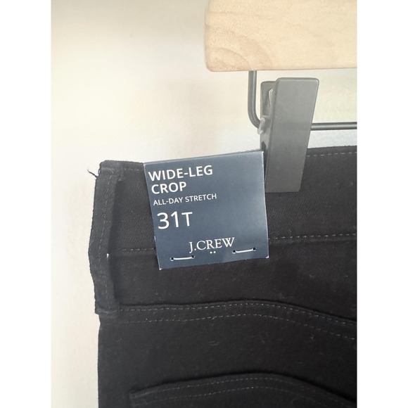 J Crew Black High Rise Wide Leg Crop All Day Stretch Jeans Size 31T - Picture 6 of 8